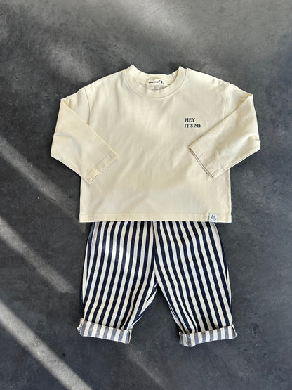 Stripe pants navy