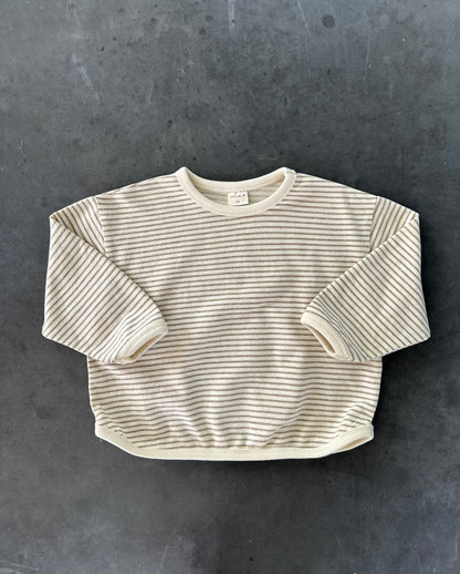 Beige striped basic sweatshirt