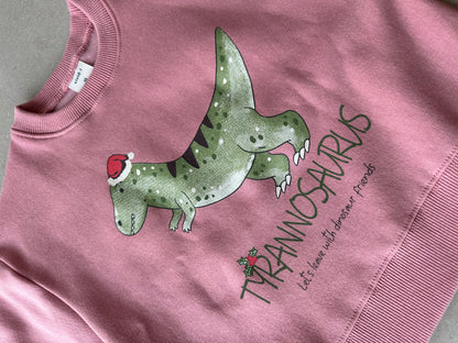 Kersttrui Dino pink