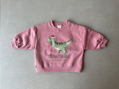 Kersttrui Dino pink