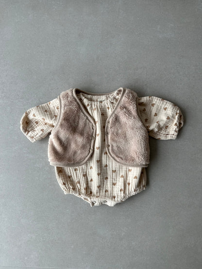 Warm baby vest Beige