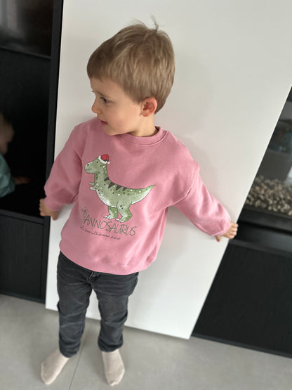 Kersttrui Dino pink